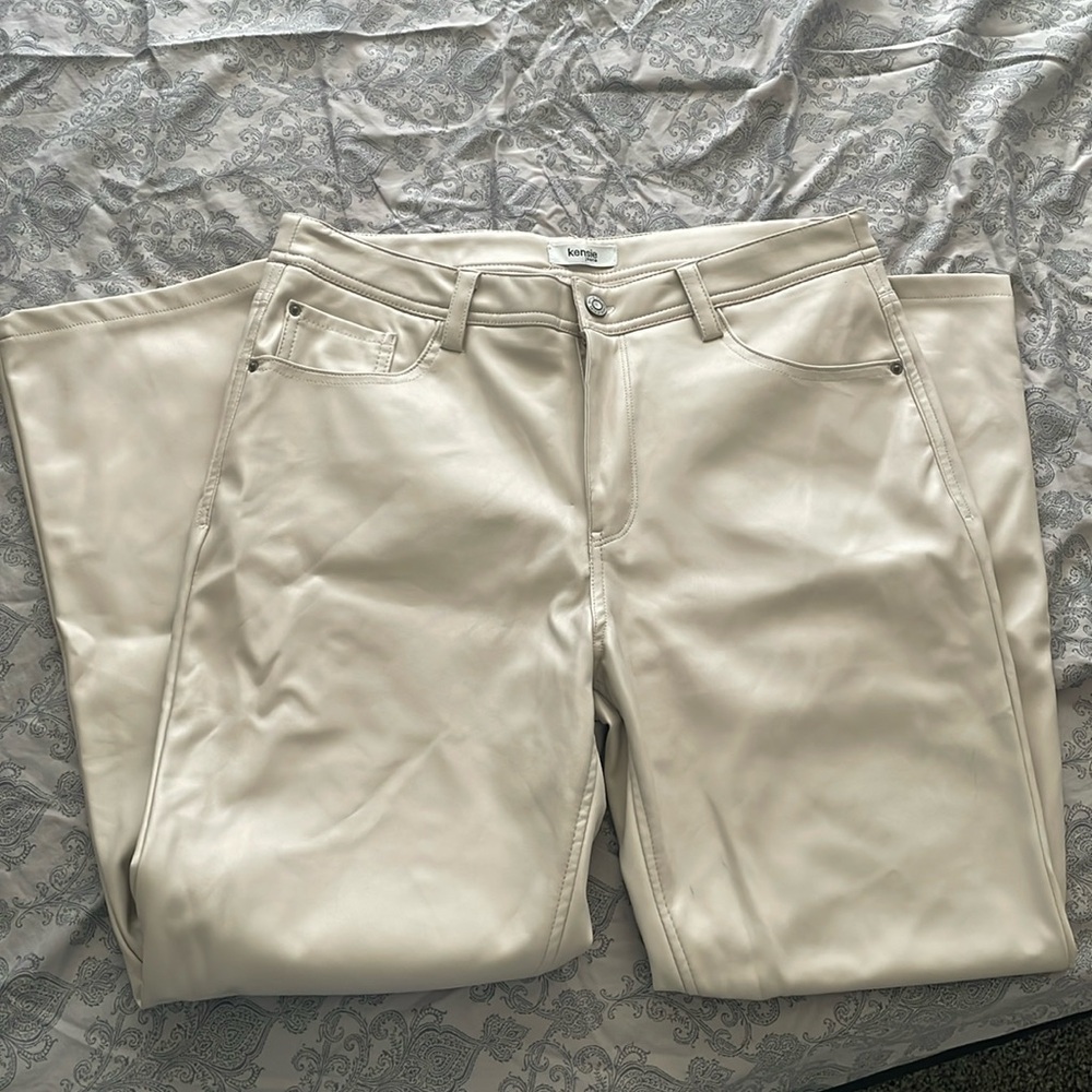 Faux leather pants